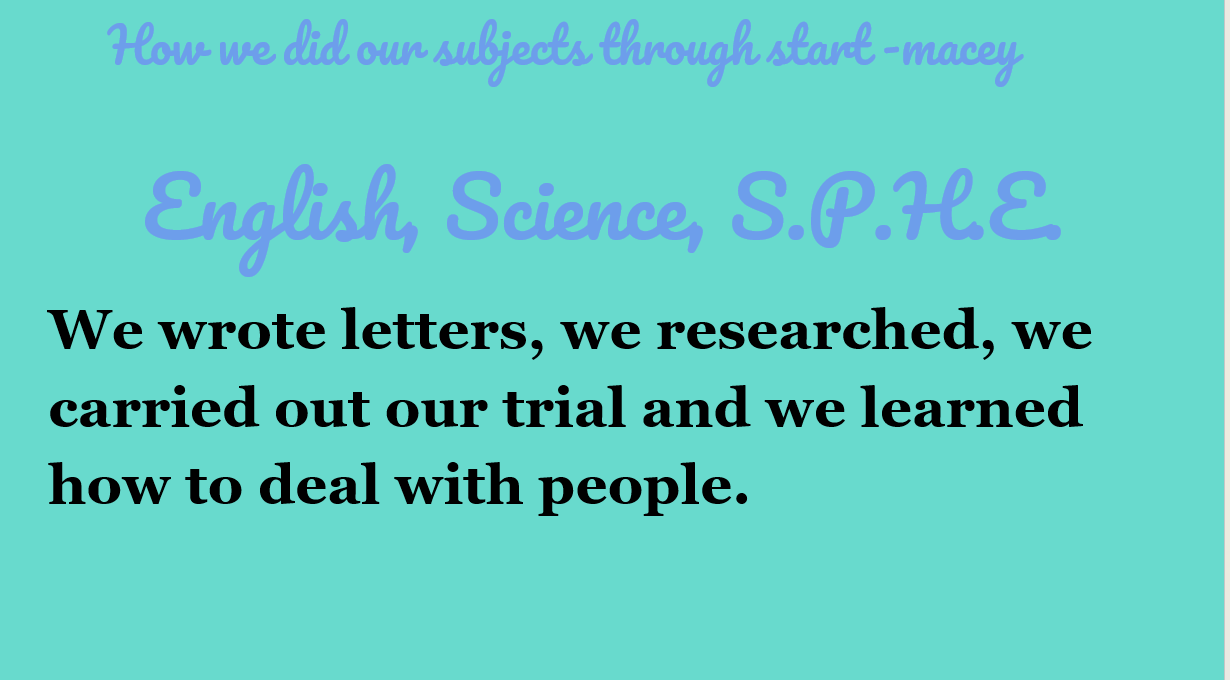 How_Duleek_did_their_English,_Science_and_SPHE_through_START.