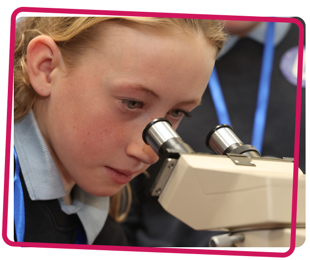 science girl microscope